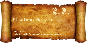 Mitelman Malvin névjegykártya